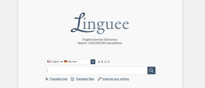 Linguee's live translation tool.